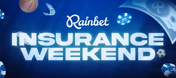 Banner promoție Rainbet Casino: Insurance Weekend la pariuri sportive